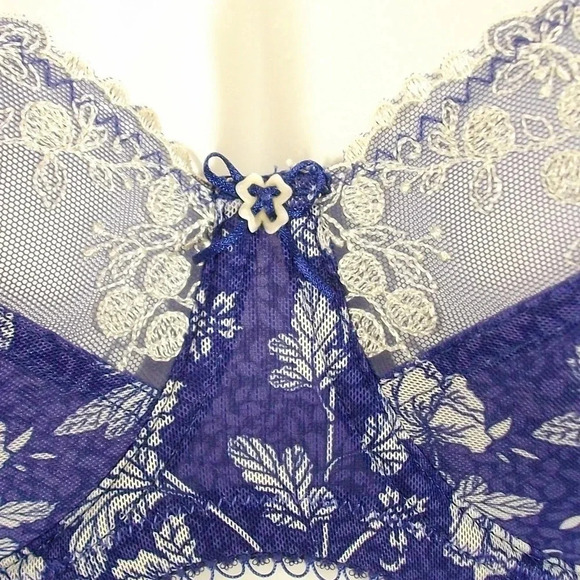 40D Paramour 115702 Sweet Revenge Full‎ Busted Bra Blue - Picture 3 of 10